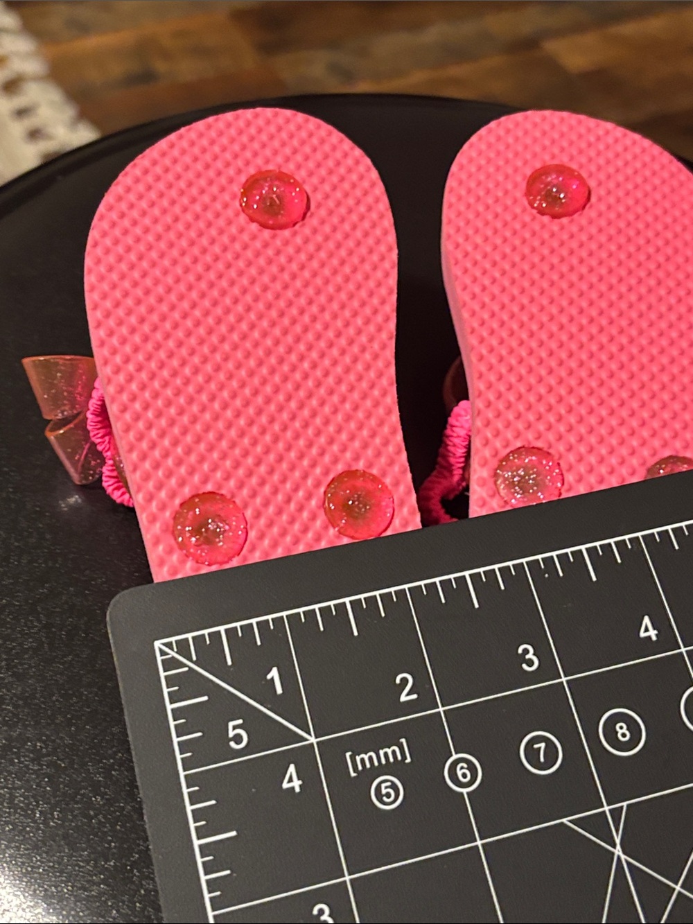 Girls Rainbow Stripe Sandals with Pink Glitter Bow - Picture 6 of 10